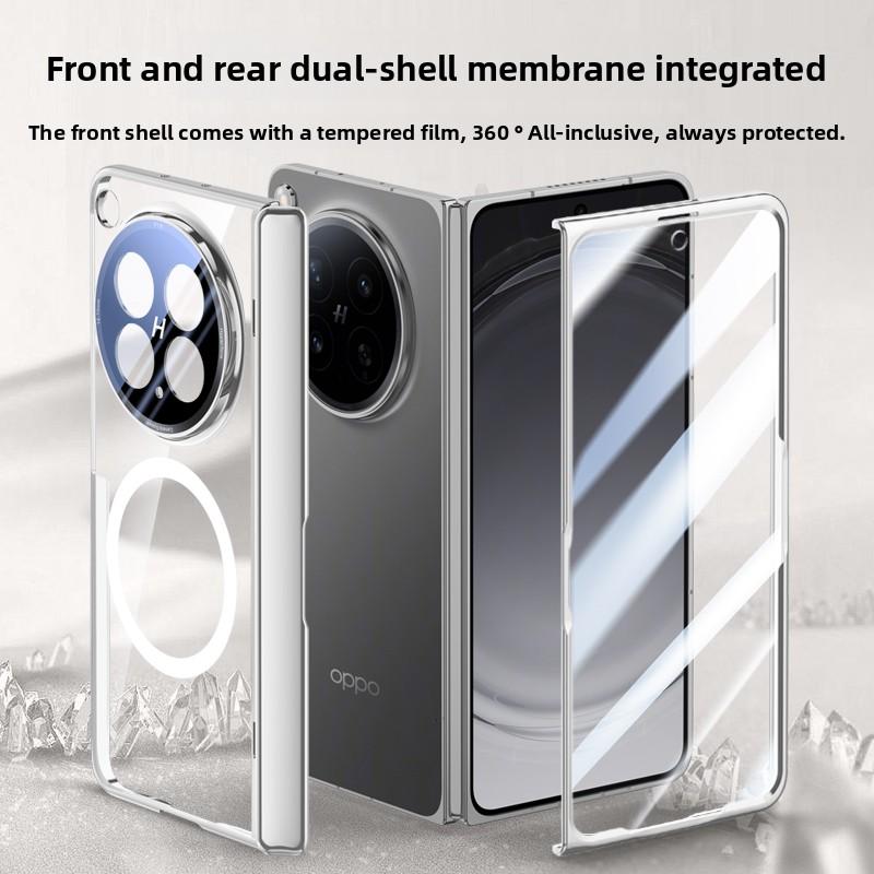 For OPPO Find N6 Case Hard Transparent Magnetic Wireless Charging Hinge Film Protective Back Cover For OPPO Find N6 Phone Shell