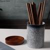 Drain Chopstick Holder Ceramic Household Kitchen Multifunctional Storage Tank Chopsticks Spoon Knife and Fork Storage Bucket