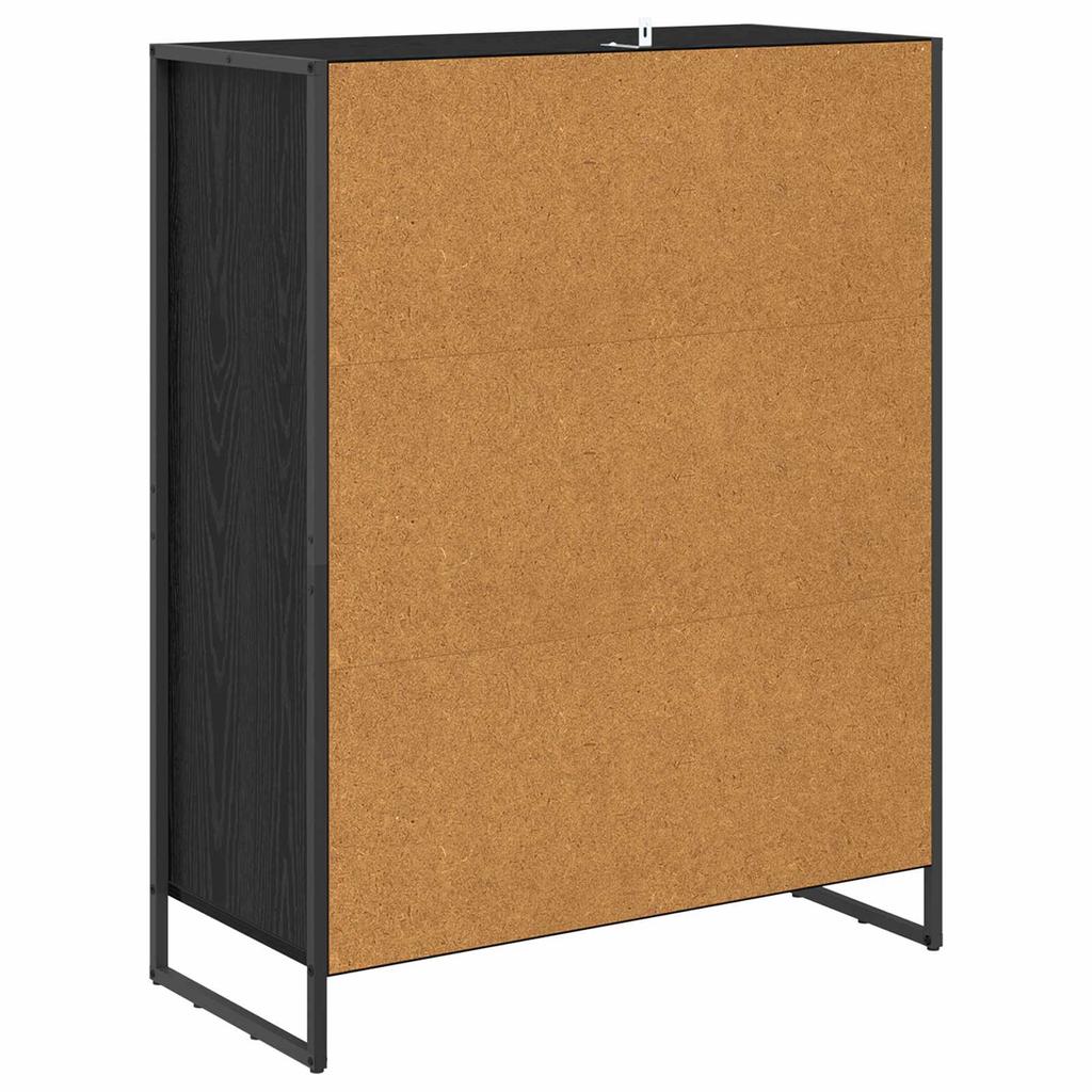 Shoe Cabinet with Storage Black Oak Effect 79 x 36 x 100 cm