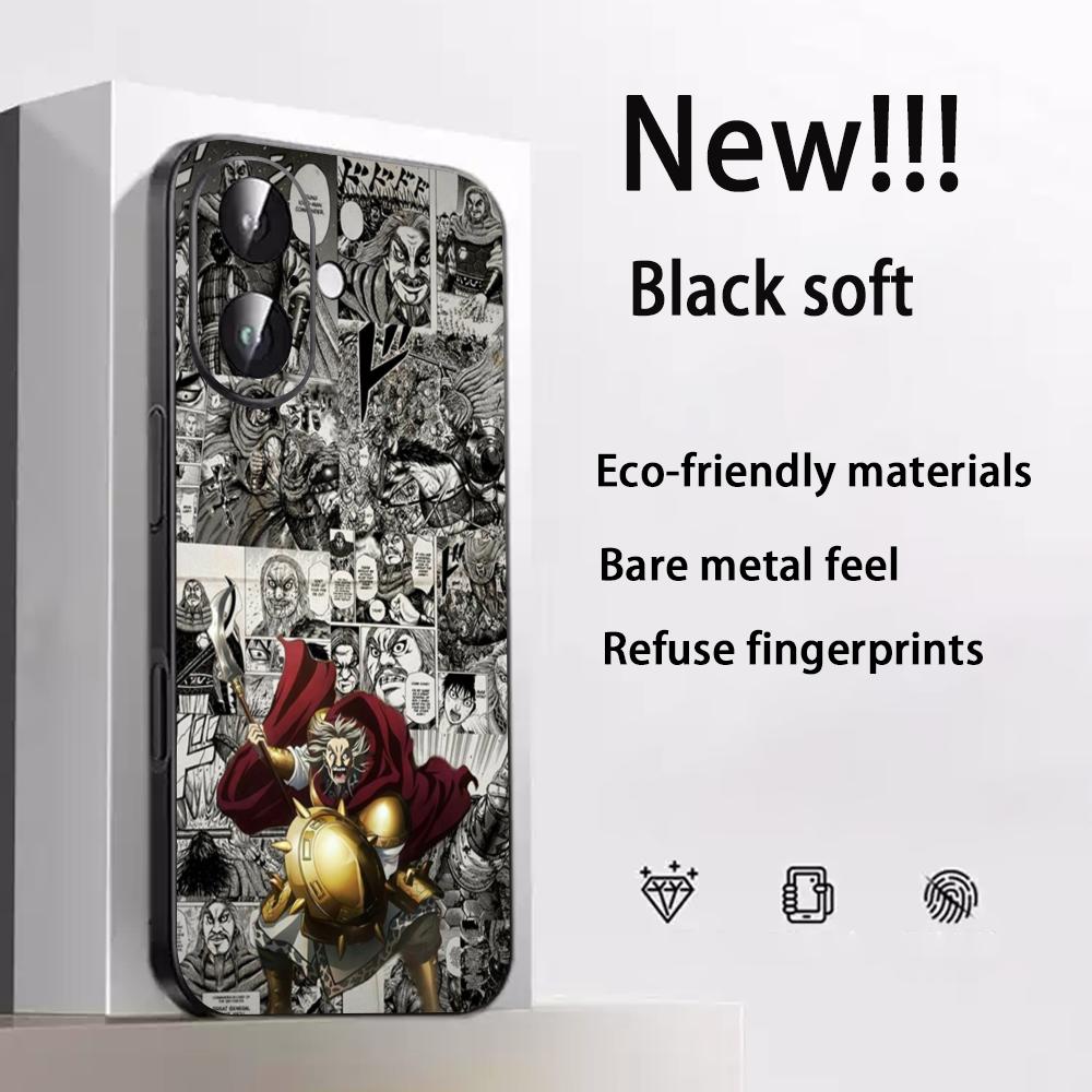

Kingdom kanki japan anime pattern Phone Case For iPhone 17 16 16e 15 14 13 12 Plus Mini Pro Max Soft black Shockproof Cover iPhone17 Pro Max