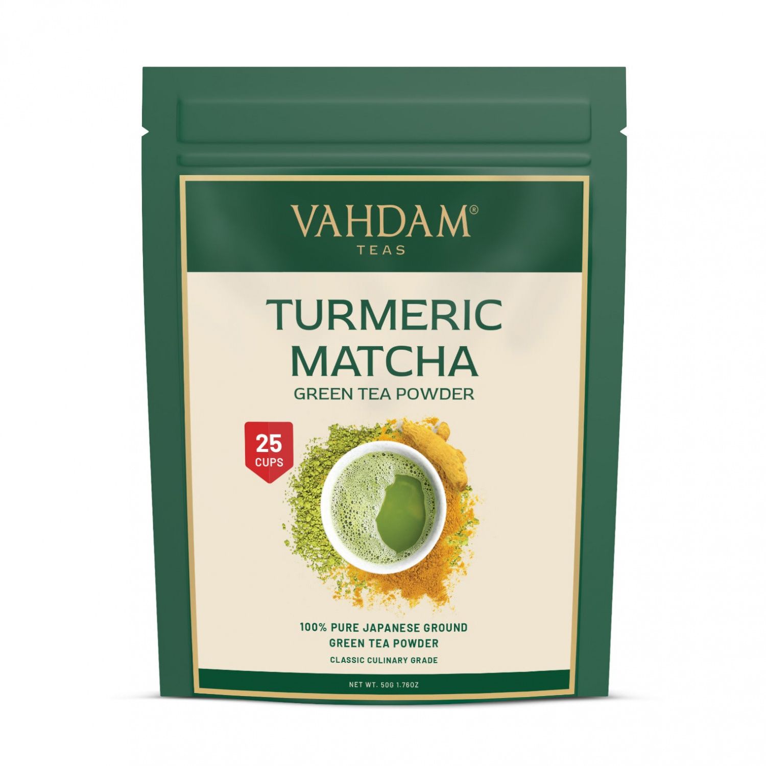 

Чай Матча с Куркумой (50 г), Turmeric Matcha Green Tea, VAHDAM