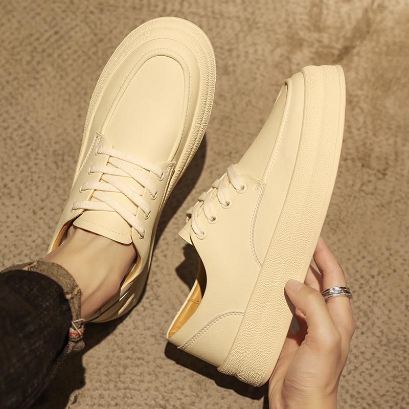 Fashion Autumn Hot Selling Men's Leather Casual Shoes Thick Soled Comfortable Men's Oxford Shoes Simple Trendy Sports Travel Shoes