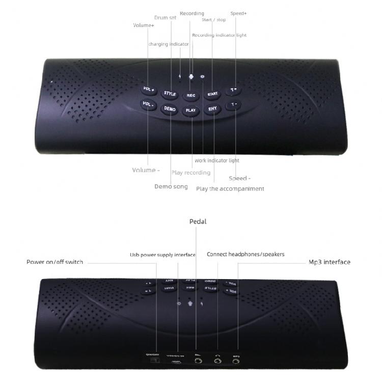 Convenient To Transport Hand Held Electronic Drum Board With 9 Backings MIDI Function And Two Speakers For Energetic Play