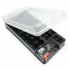 Battery Storage Box Featuring Integrated Power Tester Adjustable Partitions 116 Grid Transparent Cover