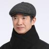 HT4980 Mens Berets Vintage Plaid Beret Hat Thick Warm Autumn Winter Hats for Men Dad Grandfather Flat Cap Male Earflap Beret Cap