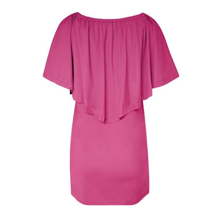 Sommer Damen Schulterfrei Locker Kleid Kurzarm Quaste Hüftkurzrock Paket