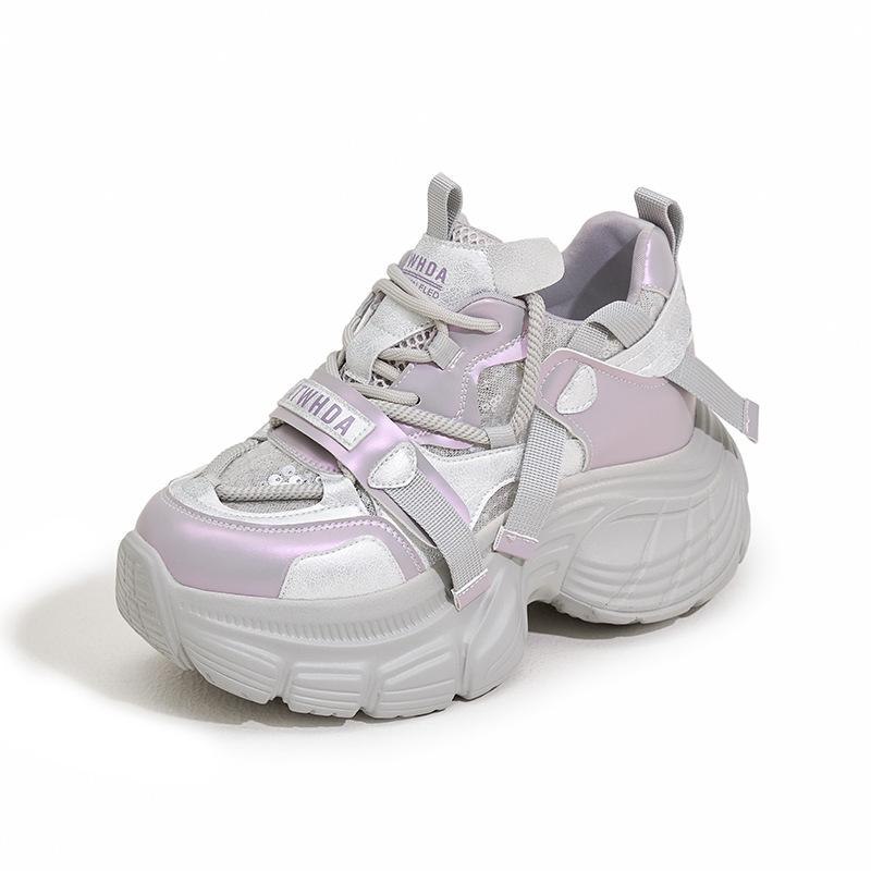 

Dad Shoes Women s 2025 Summer New Versatile Tide Hollow Mesh Sports Casual Shoes Thick-soled Women s Shoes 39 фиолетовый