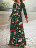 2024 Autumn/Winter Long Sleeve Christmas 3D Print Dress