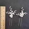 SLBRIDAL Handmade Golden Austrian Crystals Rhinestones Flower Leaf Wedding Hair Clip Barrettes Bridal Headpiece Hair Accessories