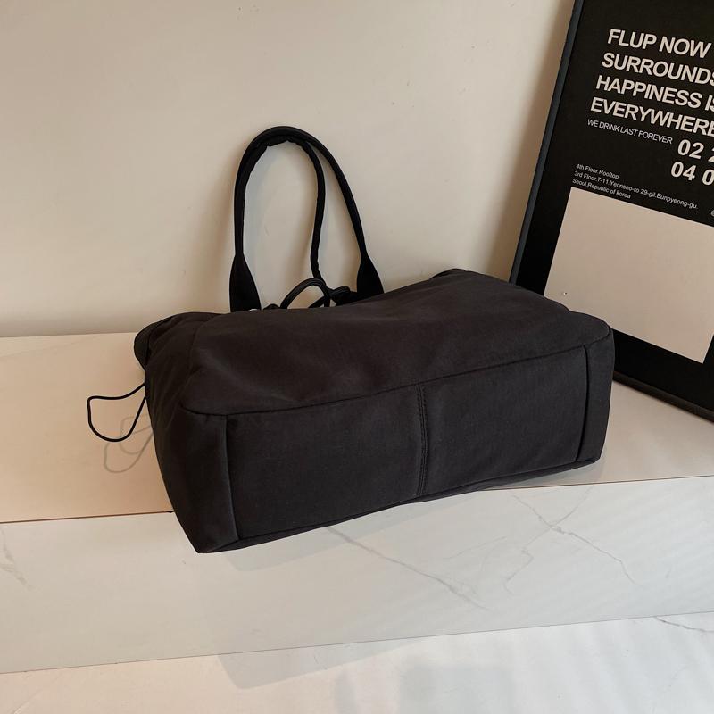 Nylon Tote Bag Women Large Capacity Shoulder Bag with Side Pockets and Adjustable Handle