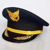 Cappello da Pilota con Distintivo Aquila Accessorio Costume per Uniforme Primo Capitano Forniture Eventi Cappello con Circonferenza Testa Dorata Ricamo [cnstone], Bambini,