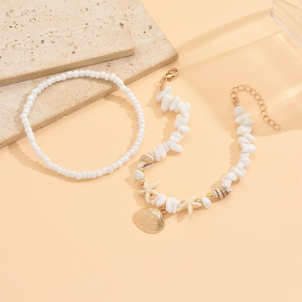 Pearl Foot Chain Shell Beach Jewelry Elegant Beaded Anklet  Party