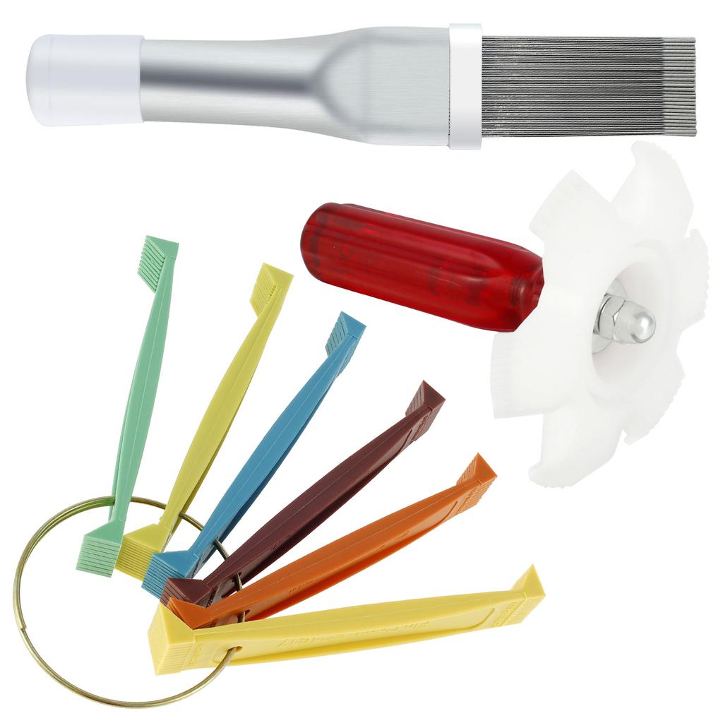 3Pcs Air Conditioner Fin Cleaner Brush Set Portable Folding Universal Condenser Fin Comb for Evaporator Radiator Cleaning Tools