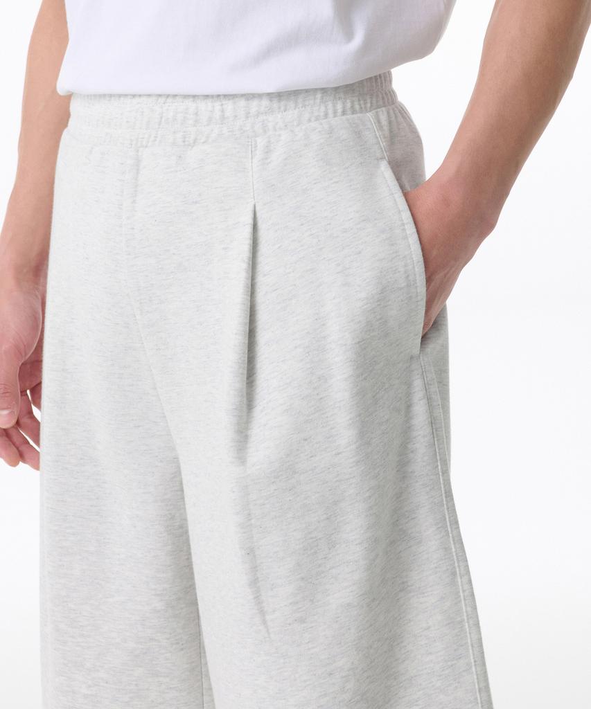 Musinsa Standard [Cooltandard] One-Pleat Bermuda Sweatpants [Melange Light Grey]