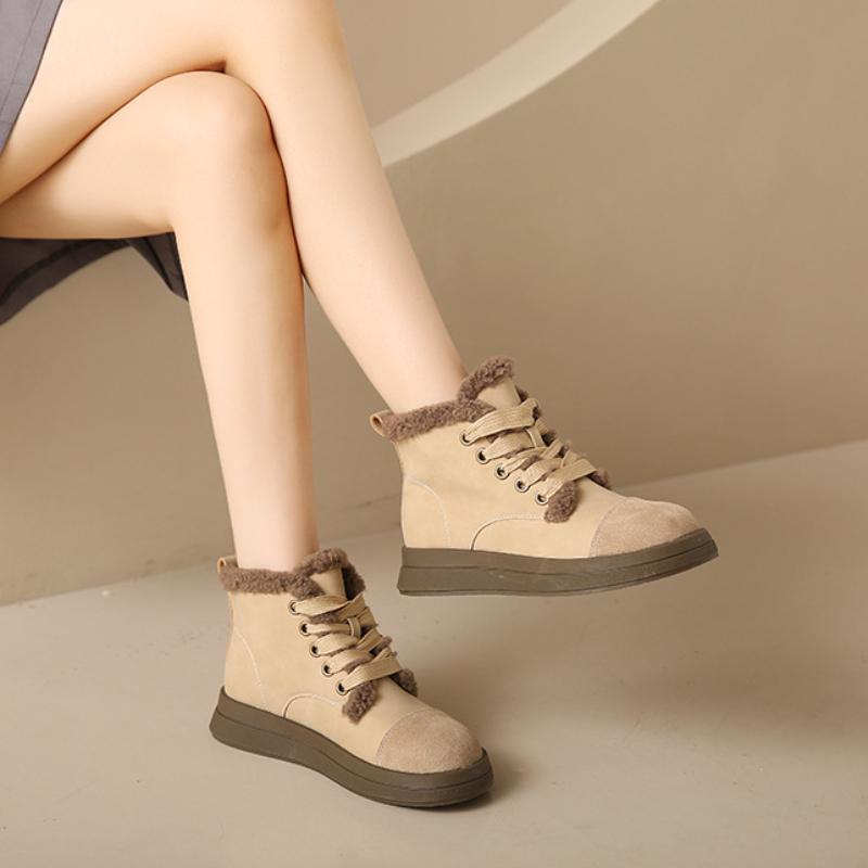 Bottes de neige à semelles épaisses européennes et américaines pour femmes, nouvelles bottes courtes en coton isolant en peluche d'hiver 2024 Plataforma Mujer Trafza