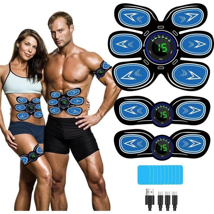 Electrostimulateur Musculaire - SEVEKO - Ceinture Abdominale - 6 Modes - 15 Intensités - Bleu