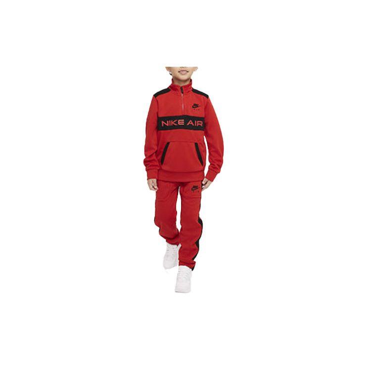 

Nike Air Letter Collar Sweatshirt And Elastic Waist Pants Casual Sports Set Kids sets Academy-Red DJ3587-657 5
