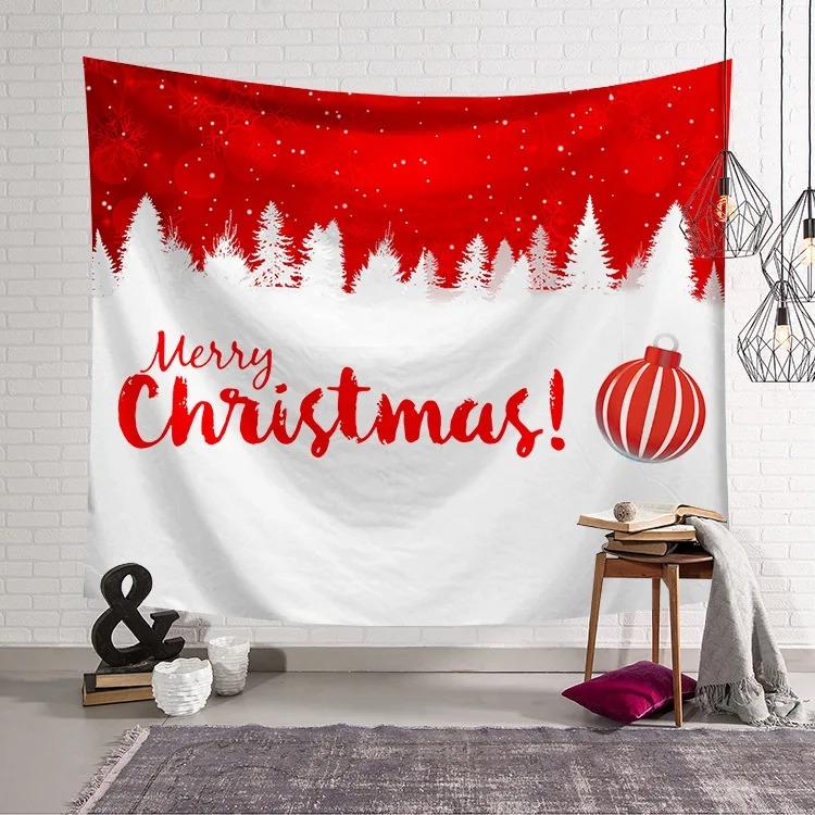 Christmas Pattern Tapestry Home Bedroom Living Room Wall Decoration Christmas Theme Tapestry