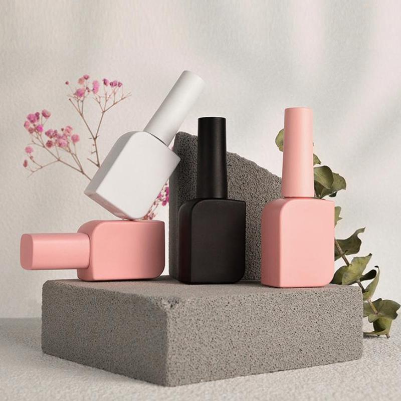 15Ml Empty Glass Nail Polish Bottle Empty With Lid Brush Cosmetic Containers Nail Glass Bottles With Brush