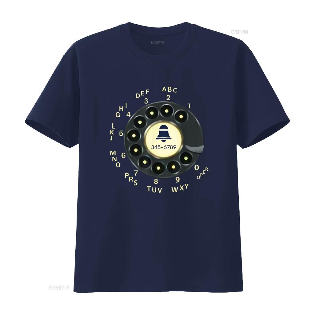 retro rotary dial phone T Shirt vintage Washed Comfortable graphic Stylish homme Slightly designer clothes