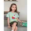 Brand Children's Clothing Summer New Style Girls' Cartoon Fruit Print Short-Sleeved Tops Korean Style Pure Cotton T-Shirts Children's Clothes