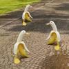 Art Statue, Garden Yard Outdoor Decor, Cute Funny Whimsical Peeled Banana Duck Figurines Desktop Ornament Decoration Ornaments