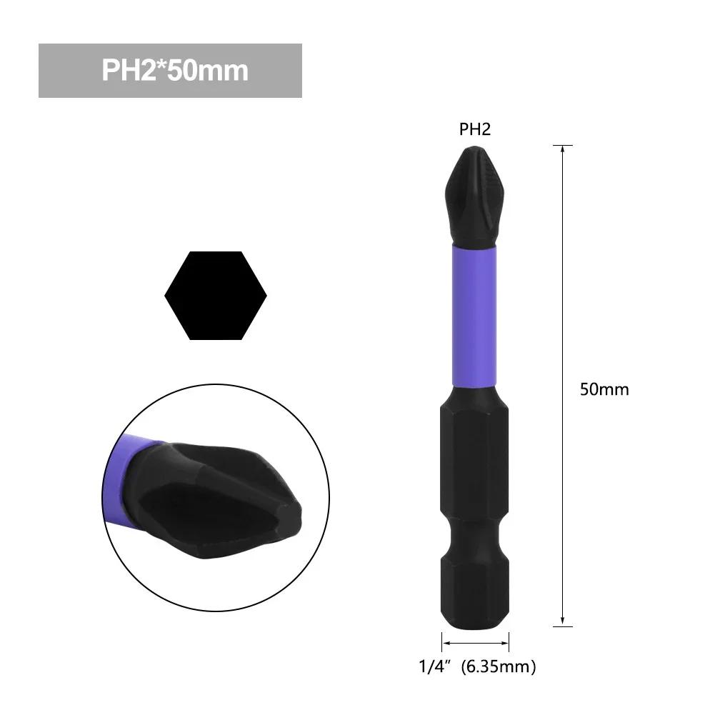 Anti-shock Strong Magnetic Cross Screwdriver Bits D1 High Hardness Batch Head Non-slip Impact Driver Bit Sets for Power Drilling