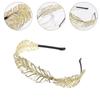 Feather Shape Rhinestone Headband for Traveling Taking Photo Girl Baroque Style Hair Hoop Wedding Party Bride Hairband