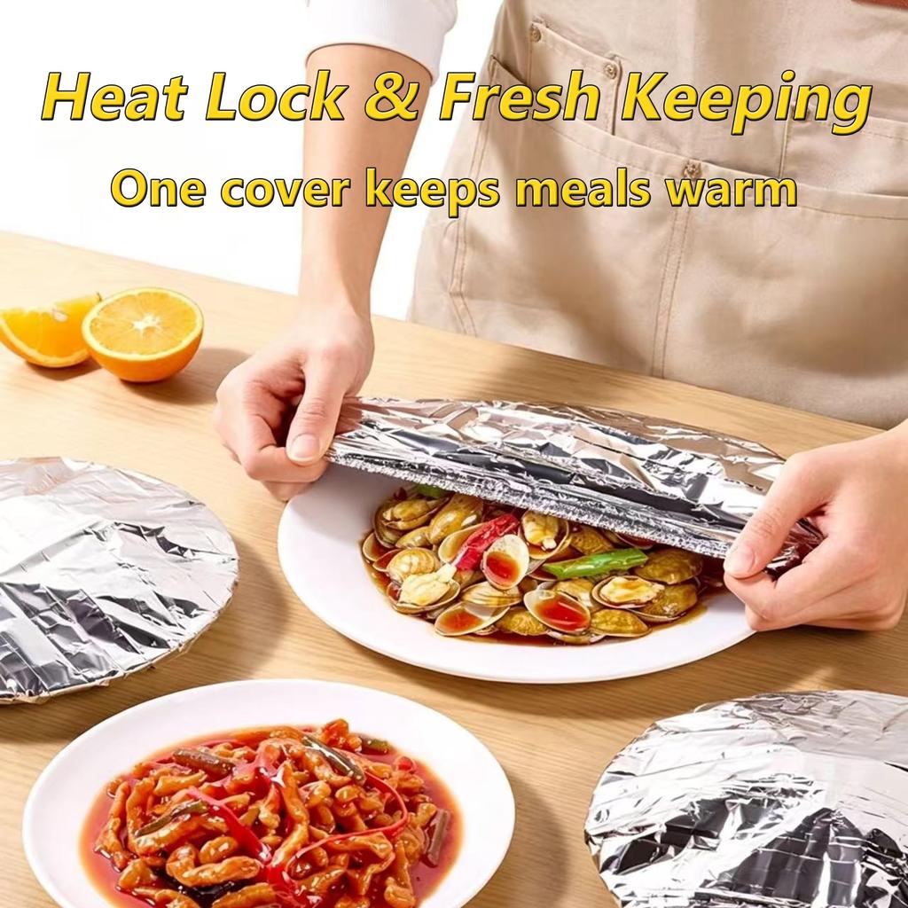 Aluminum Foil Elastic Food Covers, Stretchable for Bowls, Pack of 10/30/50