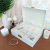 Double-layer locked storage box, jewelry box, jewelry box, stud earrings, ring box, necklace, jewelry packaging box.