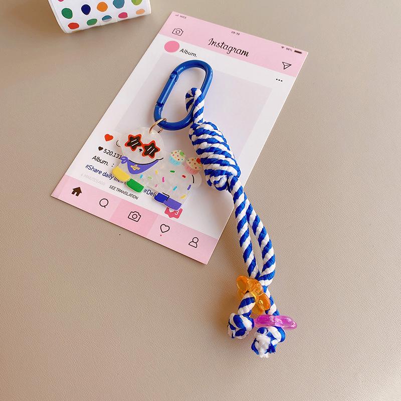 

Цукерки кольору хвиля Dot гребінець собака плетіння мотузки брелок мультфільм милий брелок кулон вишуканий рюкзак прикраса аксесуари подарунок