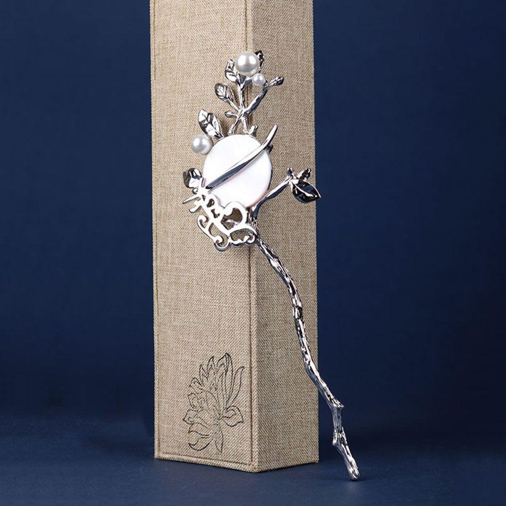 Chinese Style Hanfu Headwear Pearl Hair Accessories Women Hair Fork Moon Hair Stick Pearl Hairpins