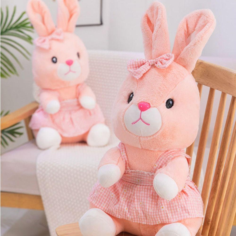 Soft Pink Rabbit Plush Doll PP Cotton Rabbit Stuffed Toy Cute Rabbit Plush Toys  Kids Gifts