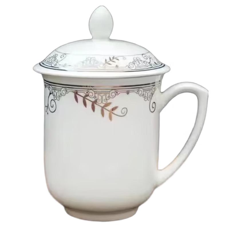 Taishun Keramik Platinblatt Teetasse mit Deckel und Henkel