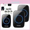 Waterproof Transmitter New 1v2 Upgrade 1v2 Receiver 38 Ringtones Led Indicator Door Chime Wireless Doorbell 300m Range Smart Door Bell