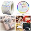 100-500pcs Rainbow Laser Thank You Stickers Small Business Stickers Adhesive Labels for Business Boutiques Wrapping Supplies