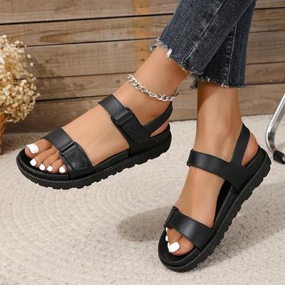 Summer Fashion NEW Sexy Large Size Flat Bottom Round Toe Popular Comfortable Solid Color Women's Sandals
