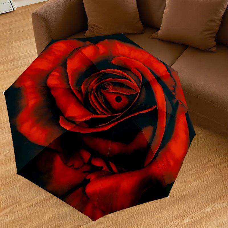 1PC Rose Petals Umbrella-8-Rib Reinforced, Automatic Open, Lightweight & Durable, Cute Fashion Accessory for Outdoor-A1305