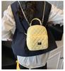 Rhombus chain backpack women's fashion niche design high value Korean version schoolbag high sense mini travel backpack