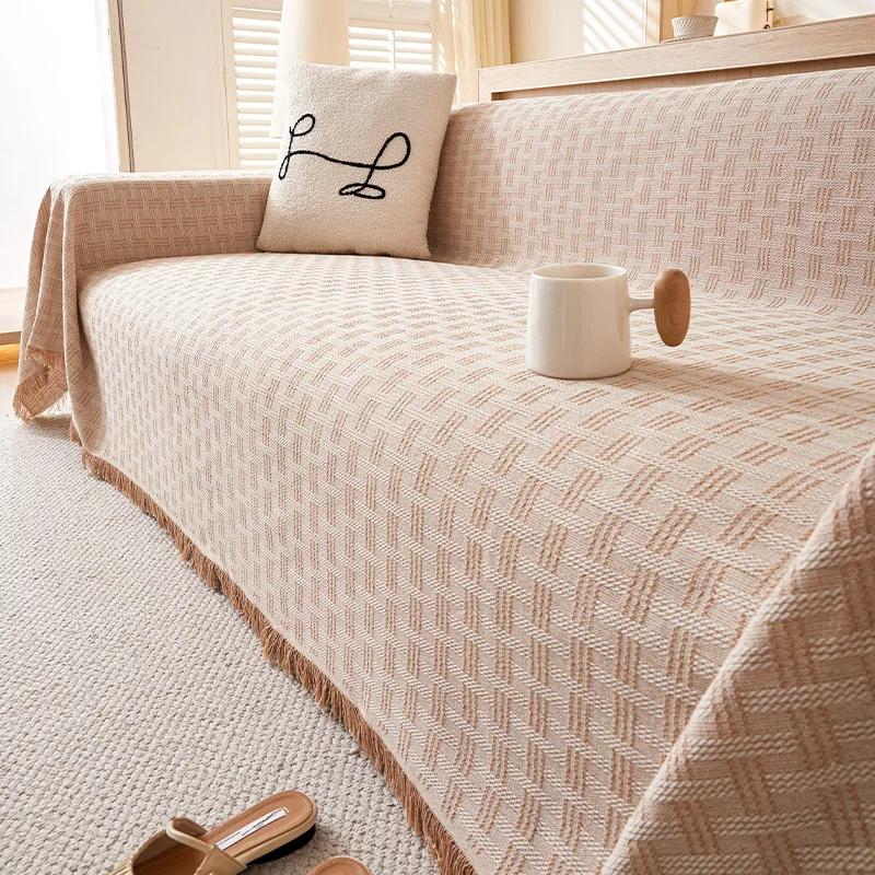 Sofa Handtuch Vollbezug Stoff Baumwolle Campingdecke Sofakissen Handtuch Vier Jahreszeiten Universal Vollständige Verpackung Sofabezug