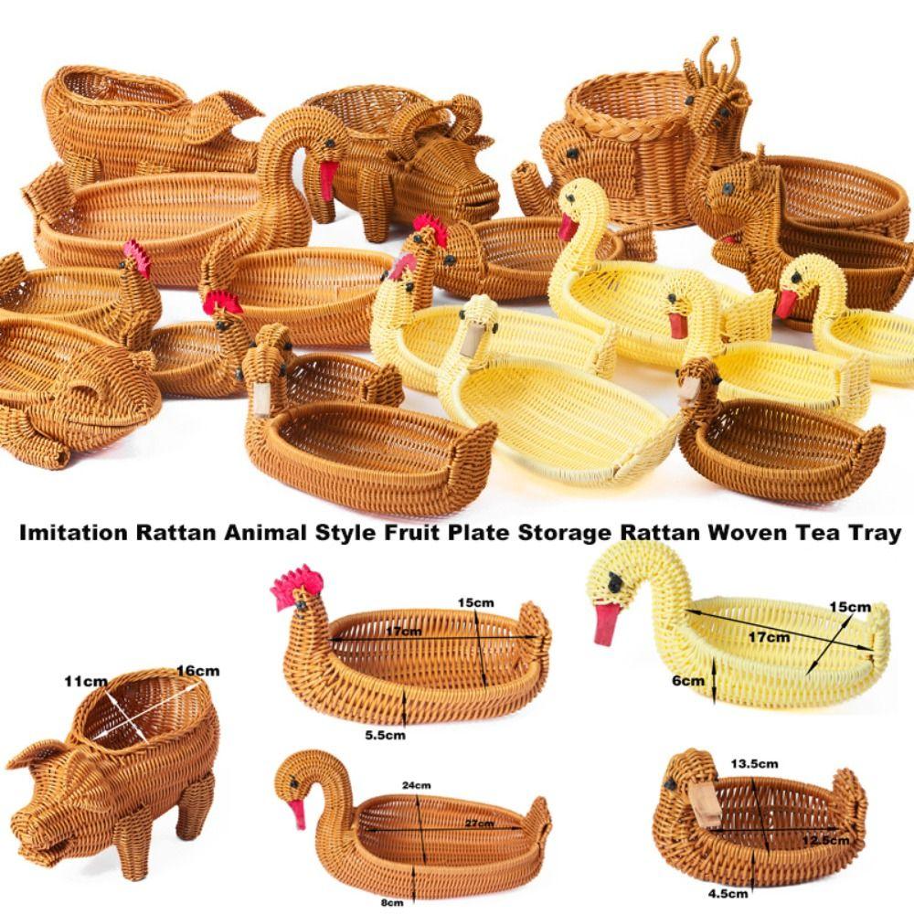 Multifunktionale Aufbewahrung Rattan Geflochtene Teeschale Restaurant Serviertischplatte Display