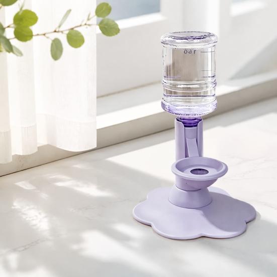 Nešiojamas vandens dozatorius grindims, gravitacinis katės dozatorius, 640 ml talpykla, automatiškai papildomas dubenėlis, paaukštintas patvarus naminių gyvūnėlių fontano keitiklis