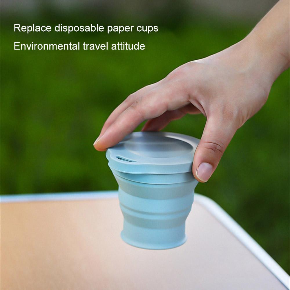 SHIMOYAMARetractable Folding Cups Portable Telescopic Collapsible Cup 150ml Outdoor Travel Silicone Coffee Drinking Mug