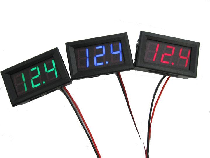 0.56 Inch DC 0V-30.0V 3-wire Voltage Meter Head LED Digital Voltmeter with Reverse Polarity Protection