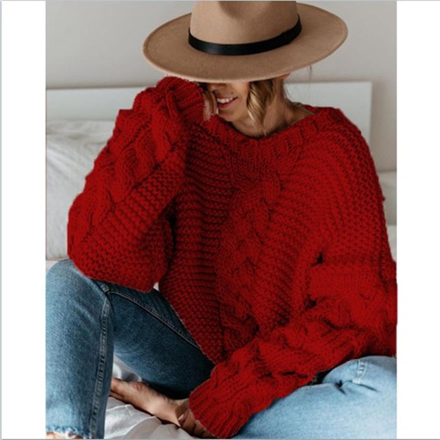 Women's Autumn Winter Chunky Knit Set V-Neck Cardigan Loose Cashmere Sweater Casual Knitwear