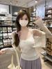 Korean Style Summer Sweet Bow Lace Trim Wool-Blend Knit Camisole Vest