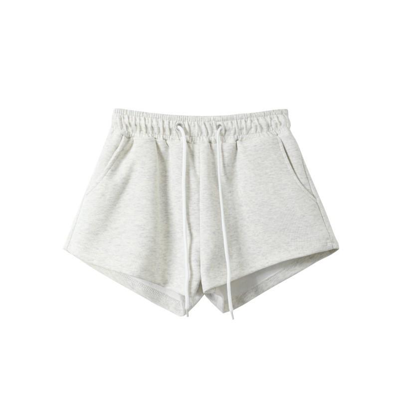 Elastic High-waisted Drawstring Casual Sports Shorts Women's Summer New Retro Loose Outer Wear Wide-leg Pants Hot Pants