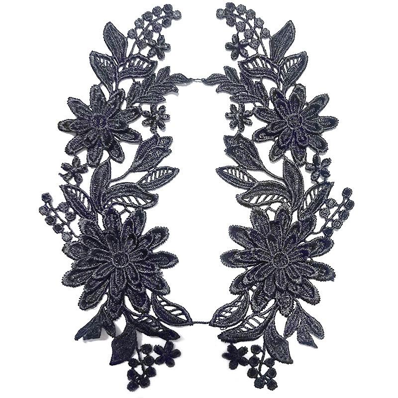 1 Paar Geborduurde Applicaties 3D Bloem Applicatie Voor Kleding Tas Kant Bloem DIY Hol Prachtige Badges Accessoires 23X8cm