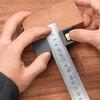 Steel Ruler with Positioning Slide Stop, for Woodworking Adjustable Locking Drawing Ruler with Aluminum Alloy Positioning Block