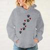 New Dog Paw Print Hoodie Sweatshirt Fall Winter Women Harajuku Hoodie Loose Casual Daily Stylish Korean Style Minimalist Hoodie